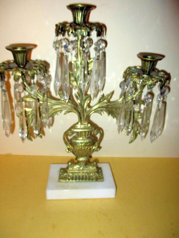 19th Century Brass & Marble Candelabra (1 of 1)