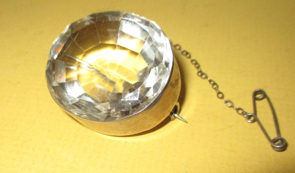 Large Rock Crystal Brooch Set in Silver (1 of 2)
