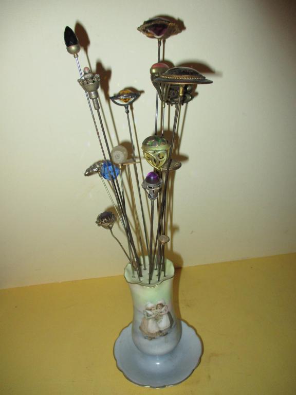 Royal Bayreuth Hat Pin Holder w/ Hat Pins (1 of 3)