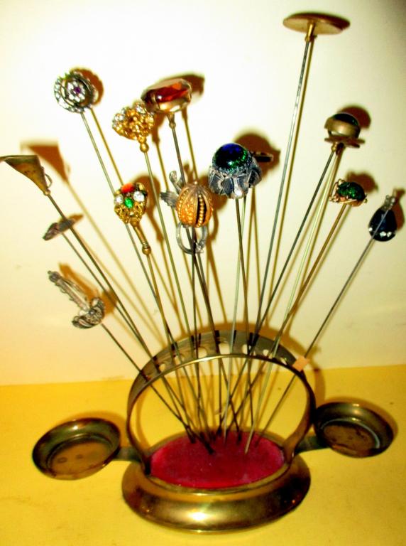 Collection of Victorian Hat Pins and Holder (1 of 4)