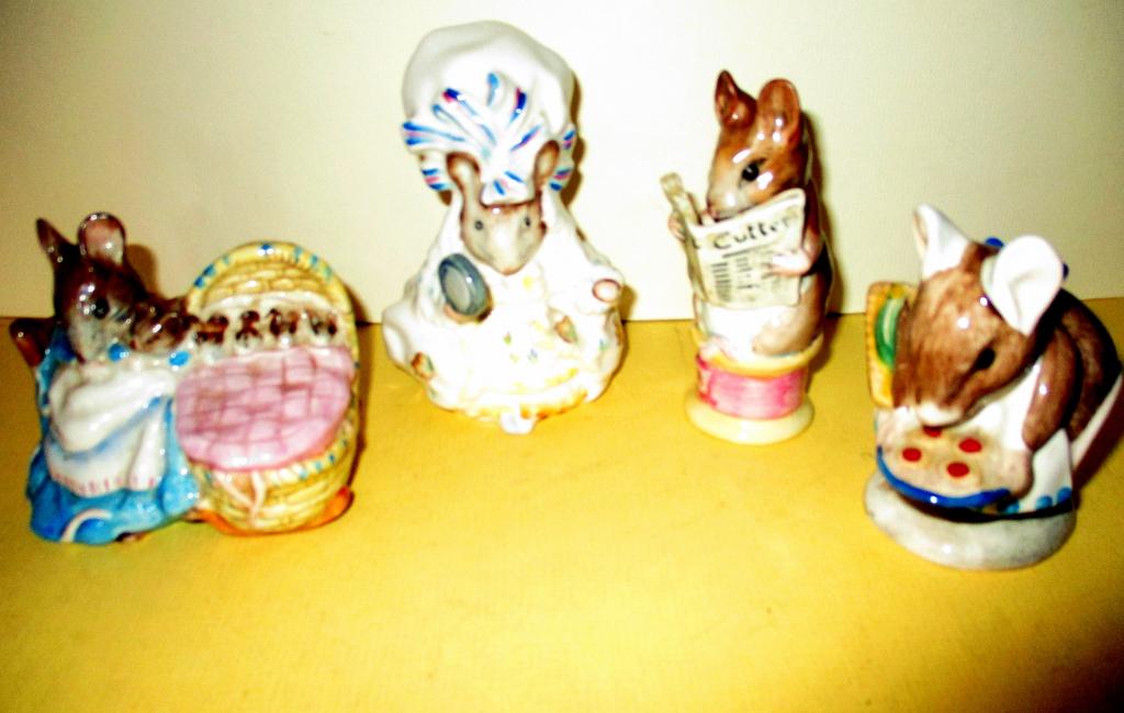 Four Beatrix Potter figurines of Mice (1 of 1)