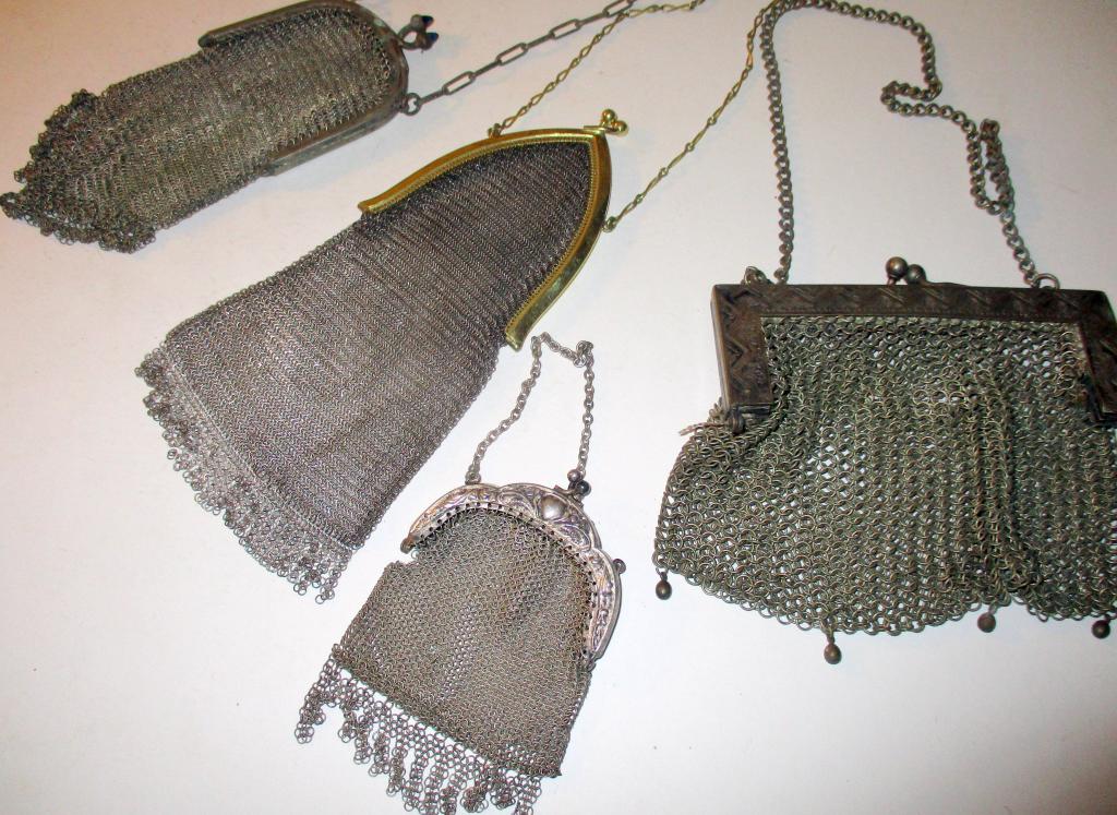 Four Victorian Metal Mesh Purses (1 of 1)