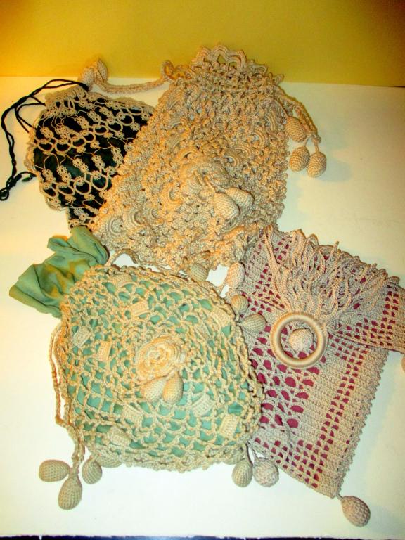 Four Hand Crocheted Victorian Purses (1 of 5)