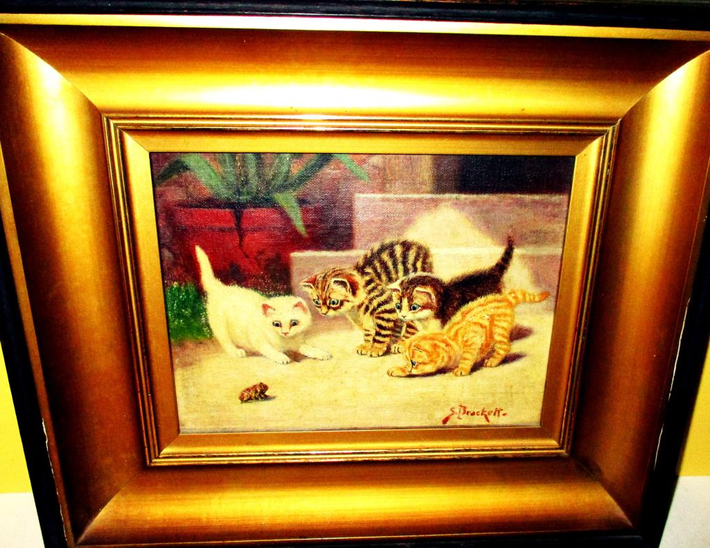 Painting of Kittens and Frog (1 of 2)