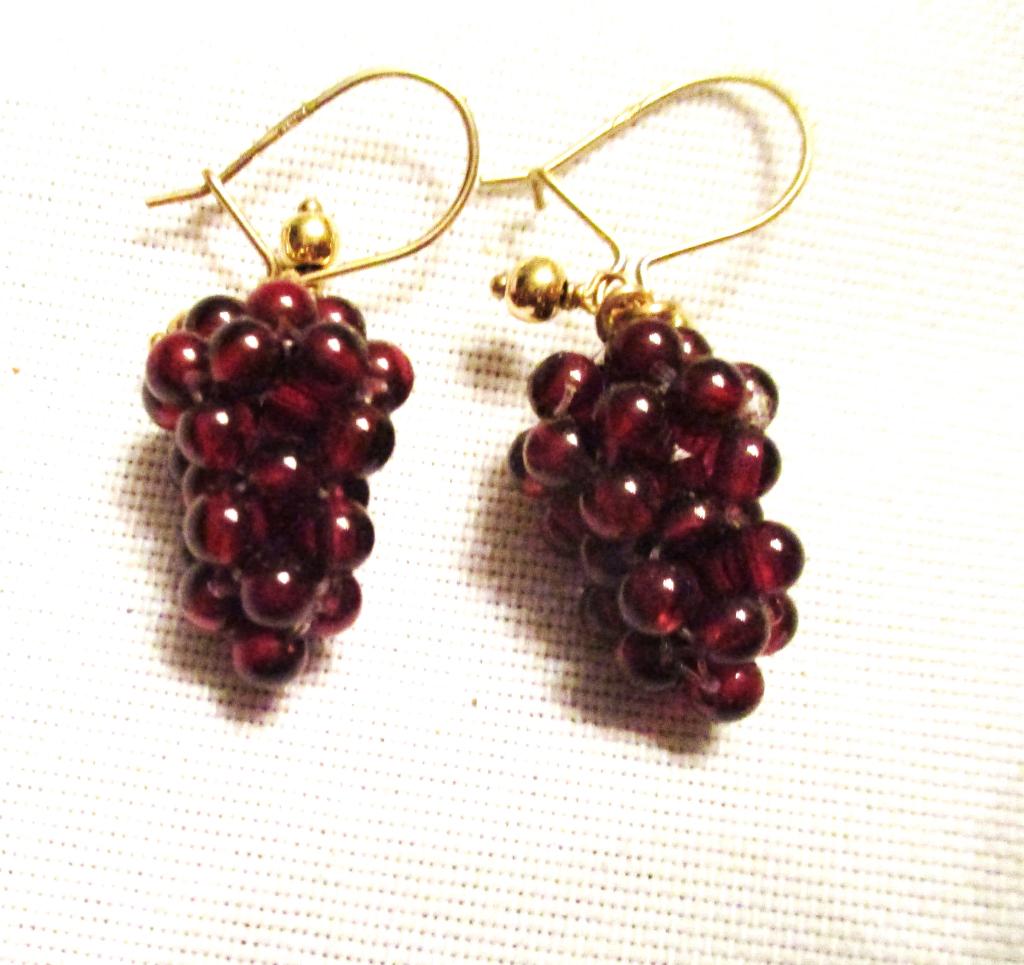 Pair of 14K Gold and Garnet Earrings (1 of 1)