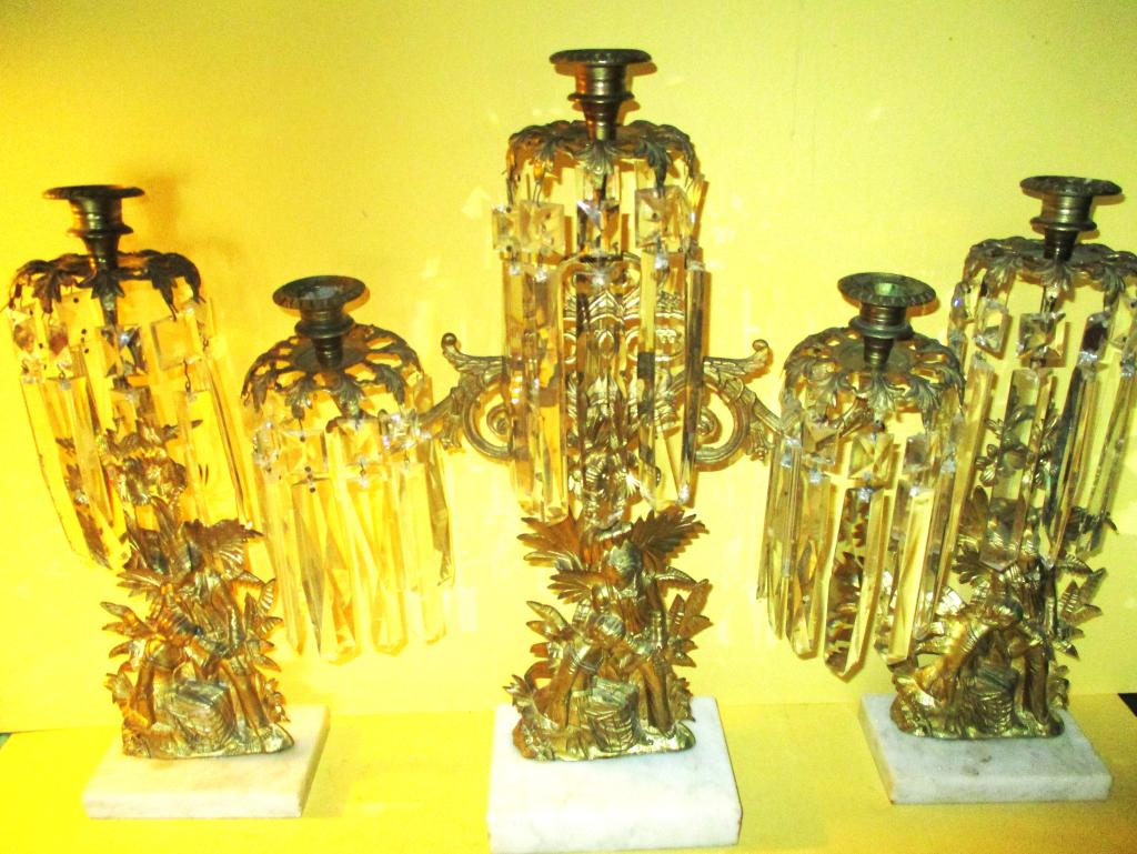 Three Piece Set of Girandole Candle Holders (1 of 2)