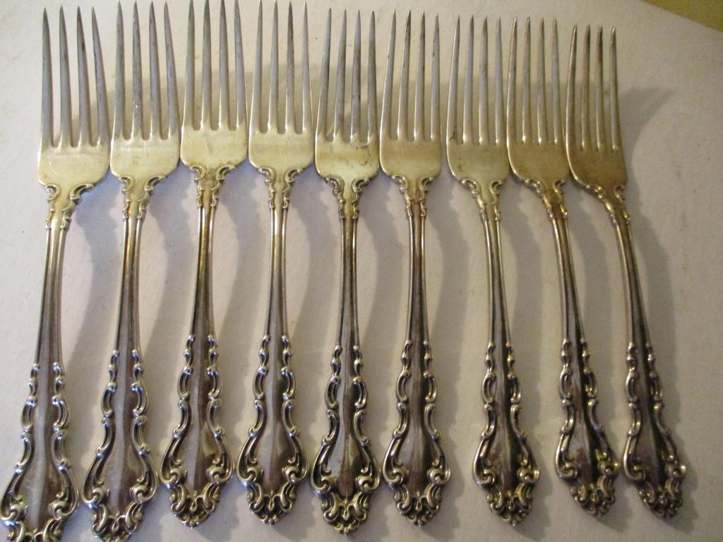 Lot of 9 Sterling Dinner Forks (1 of 1)