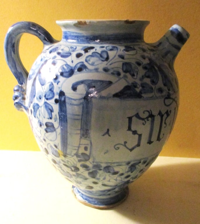 Italian? French Faience Pottery Pitcher (1 of 3)