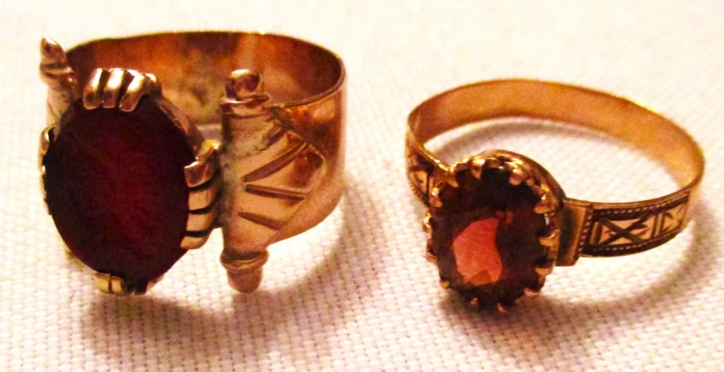 Two Tested 14K Gold Rings with Stones (1 of 3)