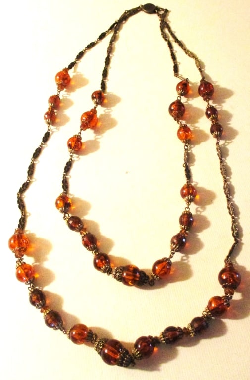 Two Strand Amber? Bead Necklace (1 of 1)