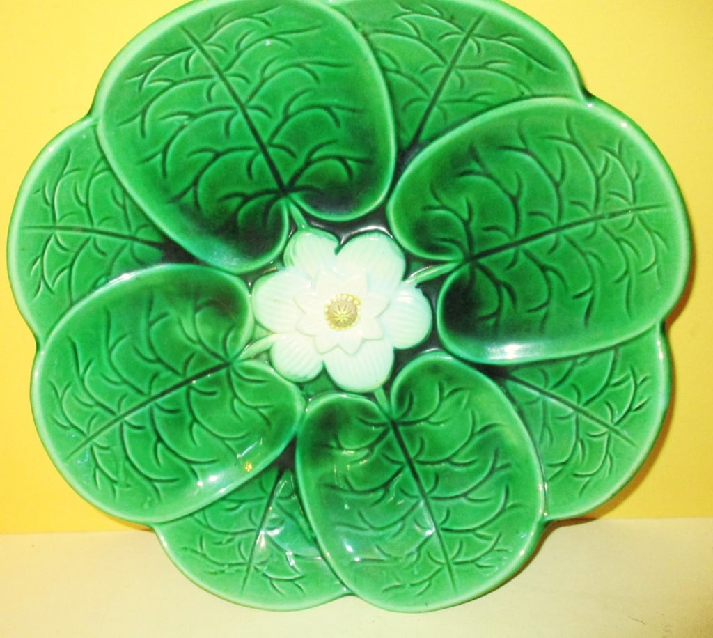 Antique English Majolica Compote (1 of 3)