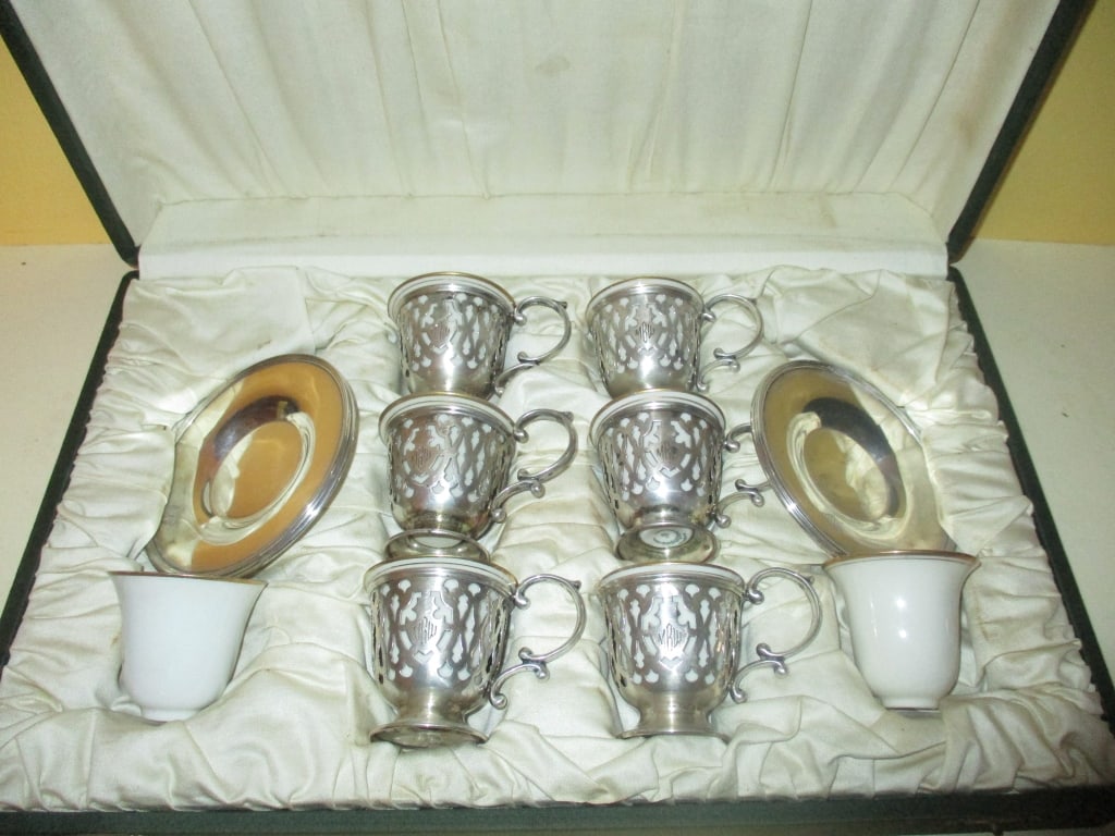 Set of Sterling Demitasse Cups & Saucers (1 of 3)