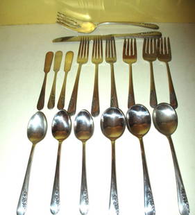 Lot of Sterling Flatware: Lot Consists of Miscellaneous Sterling Flatware by International in the "Blossom Time" Pattern. Approximate Weight is 23.20 ozt. There are 3 Soup & 3 Teaspoons, Large Serving Fork, 3 Salad Forks, 