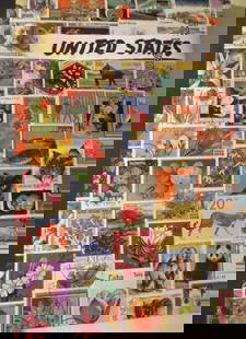 Album of USA Postage Stamps: Lot Consists of an Album of USA Postage Stamps Mostly From 1900 Through Mid 20th Century with Approximately 700-800 Stamps. All in Good Condition.