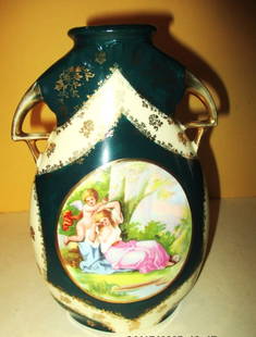 Royal Austrian Porcelain Vase: Lot Consists of a Royal Vienna Vase, Circa 1900. It Has a Bee Hive Stamped on the Bottom; Approximately 8" Inches Tall. In Good Condition.