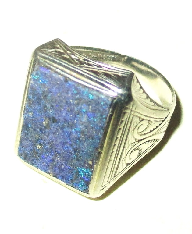 14K White Gold Man's Ring With Lapis? (1 of 1)