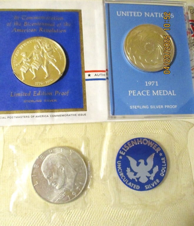 Two Sterling Medals & a Silver Dollar (1 of 3)
