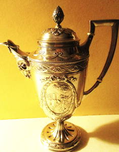 Antique Silver Hot Water Pitcher