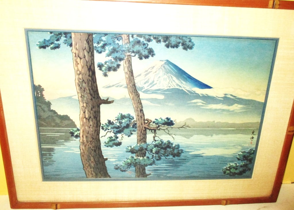 Japanese Block Print of Mount Fuji (1 of 2)