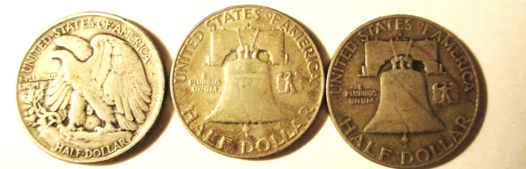 Three Silver Half Dollars - 2