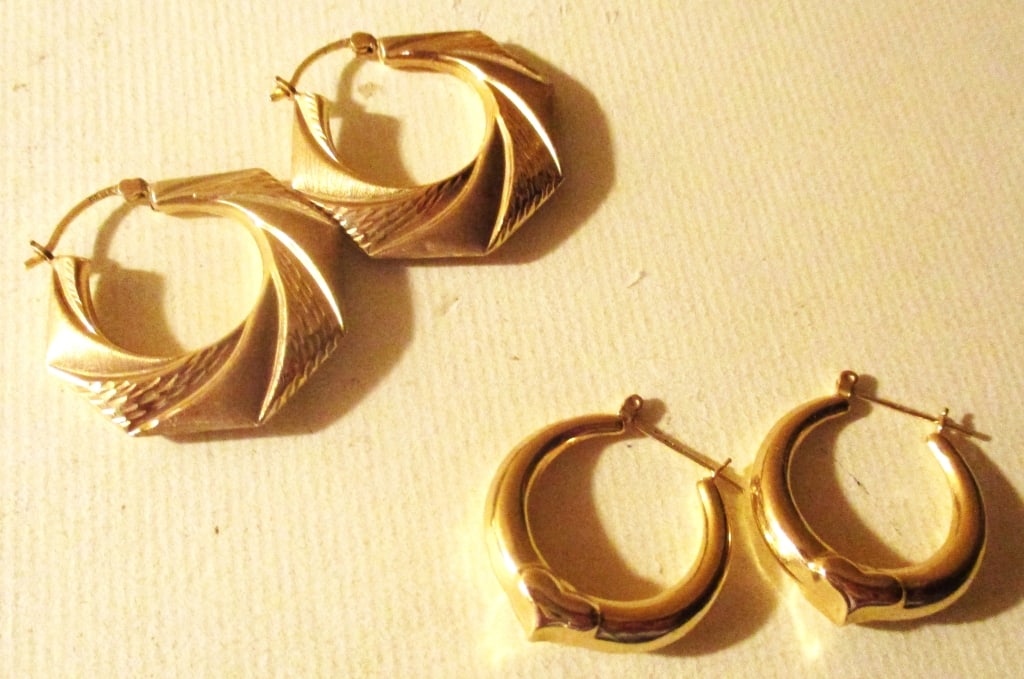 Two Pair 14K Gold Earrings (1 of 1)