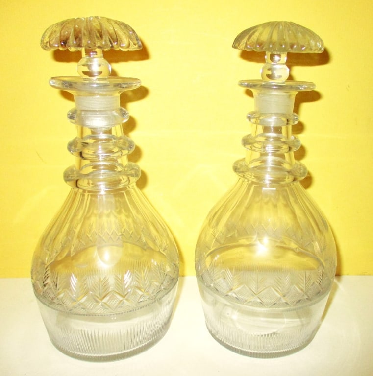 Pair 19th Century Cut Glass Decanter (1 of 1)