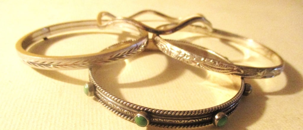 Four Sterling Bangle Bracelets - 2