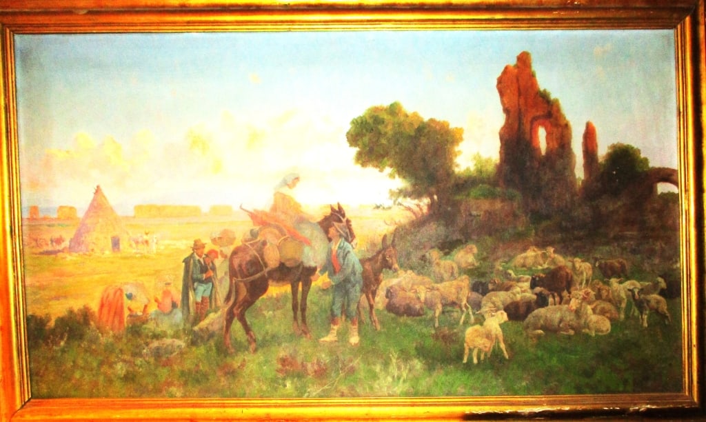 French? Painting of Shepherds Amoung Ruins (1 of 3)