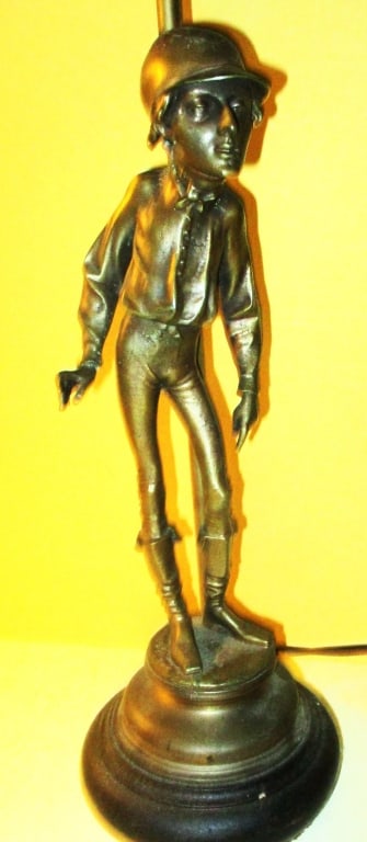 Bronze Sculpture of a Jockey (Signed Jamieson?) (1 of 2)