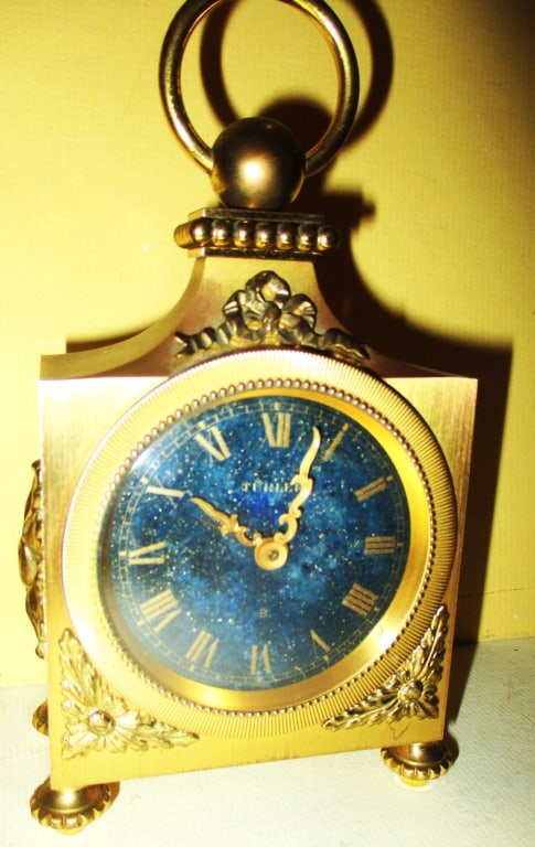 Gilt Bronze Carriage Clock: Lot Consists of a Bronze Carriage Clock Made by Terler (French?). It is Not Working. The Clock is Approximately 6" Inches Tall and 3" Inches Wide. Fair Condition.