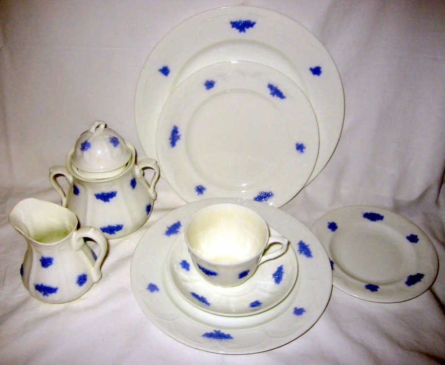 Set of Adderly English Dinnerware: Complete service for 8 with many extras. 55 pieces in all, good condition.