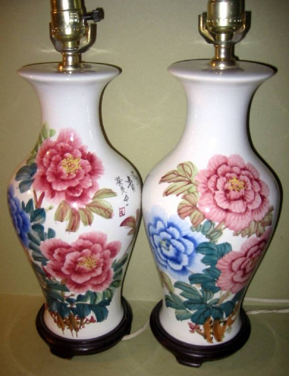 Pair of Porcelain Oriental Lamps (1 of 1)