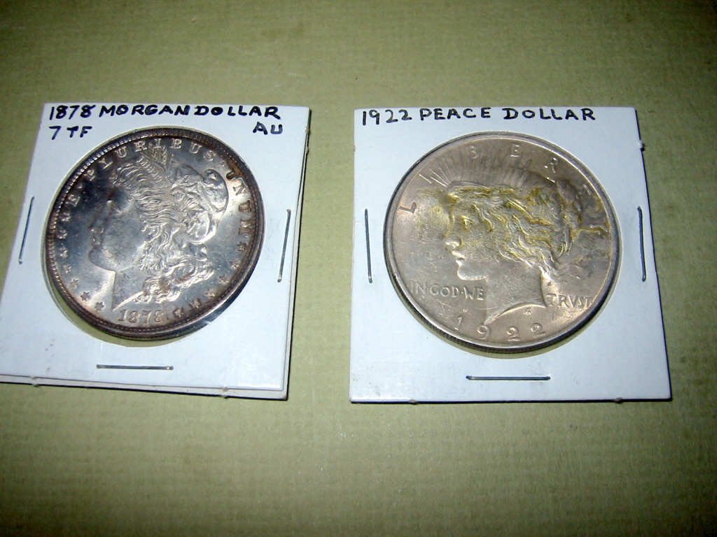 Two Liberty Head US Silver Dollars (1 of 1)