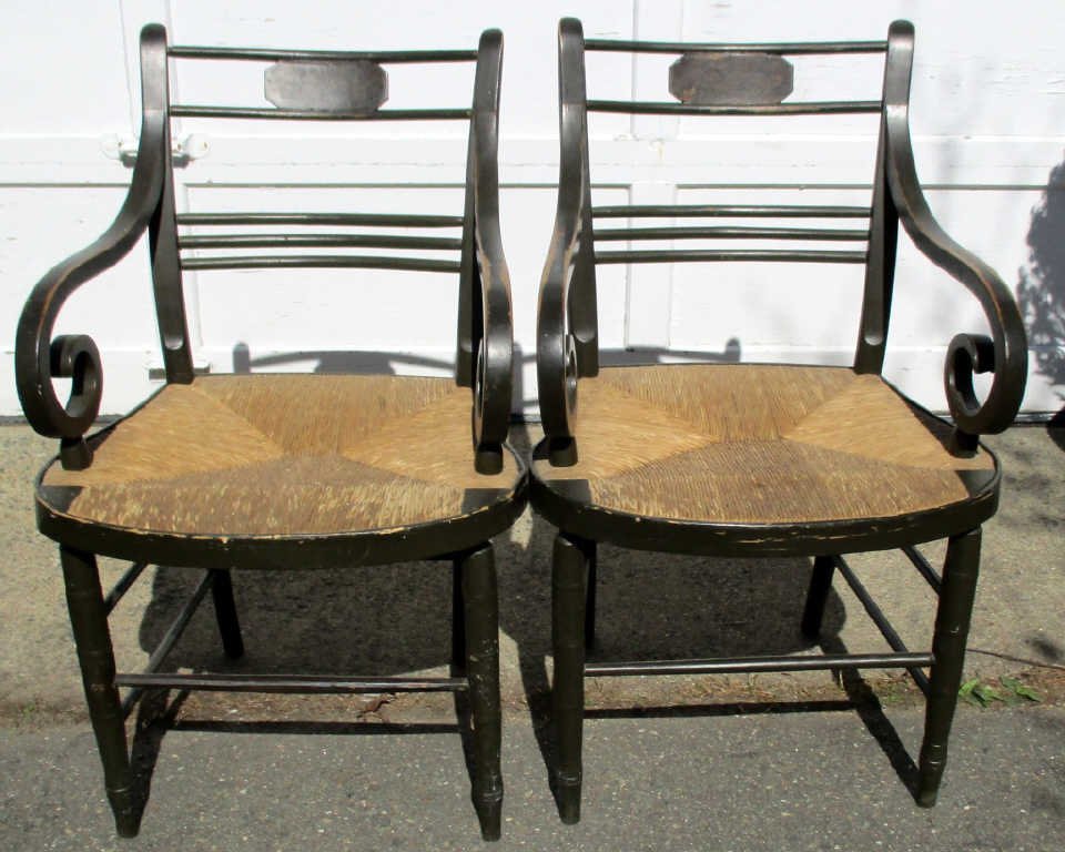 Pair of Period Painted Arm Chairs (1 of 1)