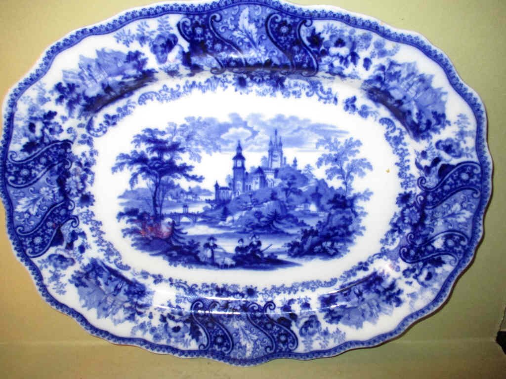 Flow Blue Transfer Ware Platter (1 of 1)