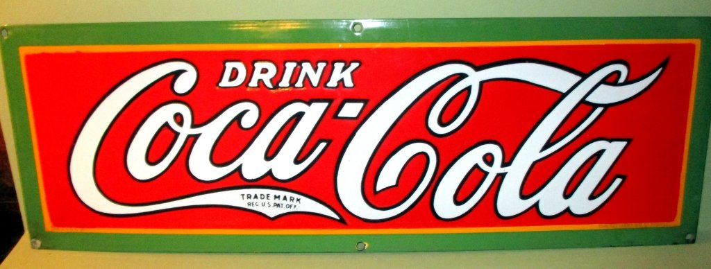 Enamel Coca Cola Sign (1 of 1)