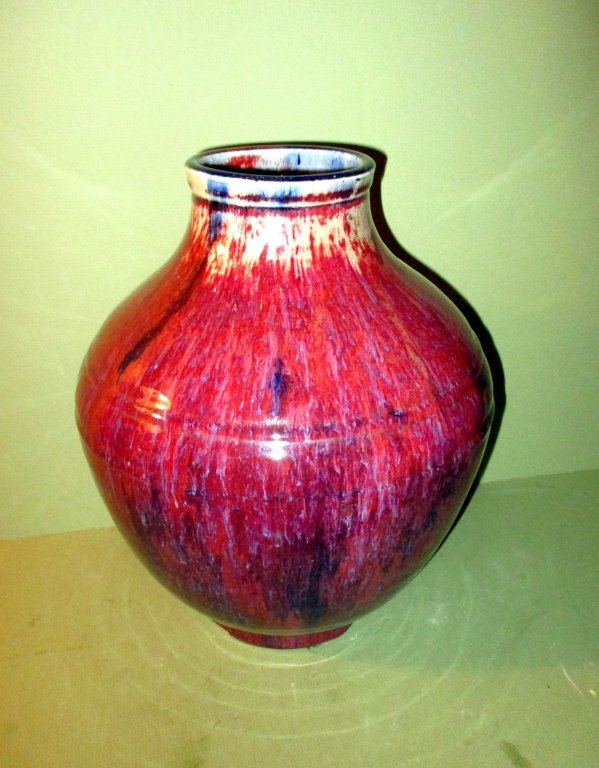 Oriental Ox Blood Glazed Vase (1 of 2)