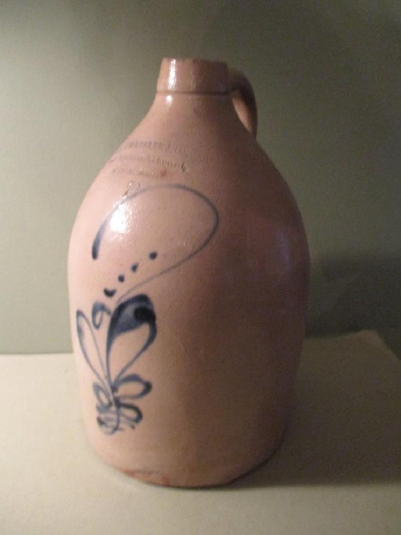 Antique Crock with Blue Design (1 of 2)