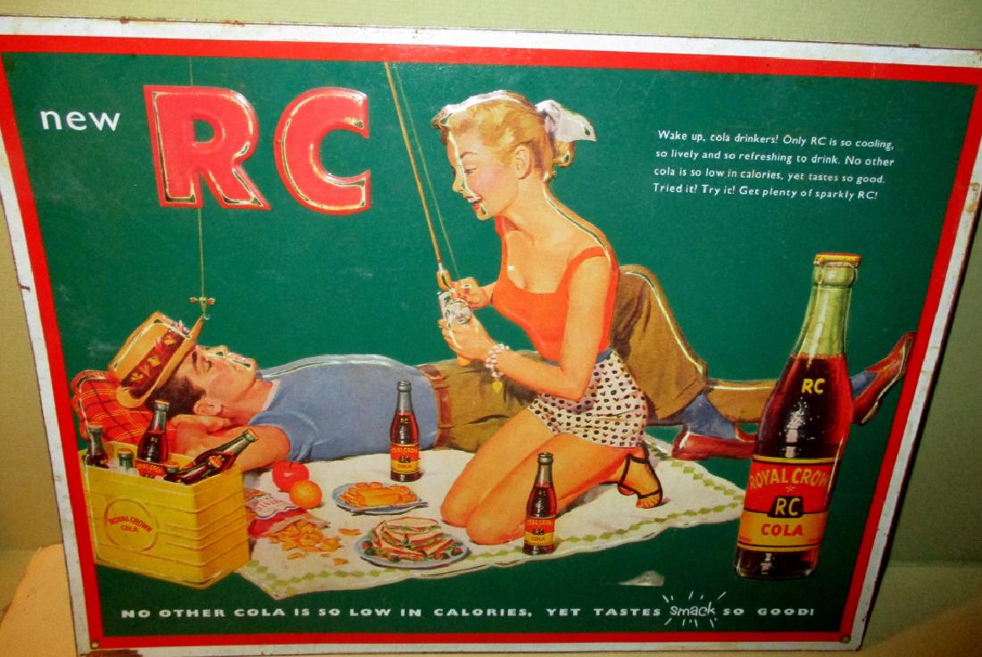 USA 50s  CROWN COLA 看板 Vintage Royal Crown Cola Sign Late 40s Early 50s Concave