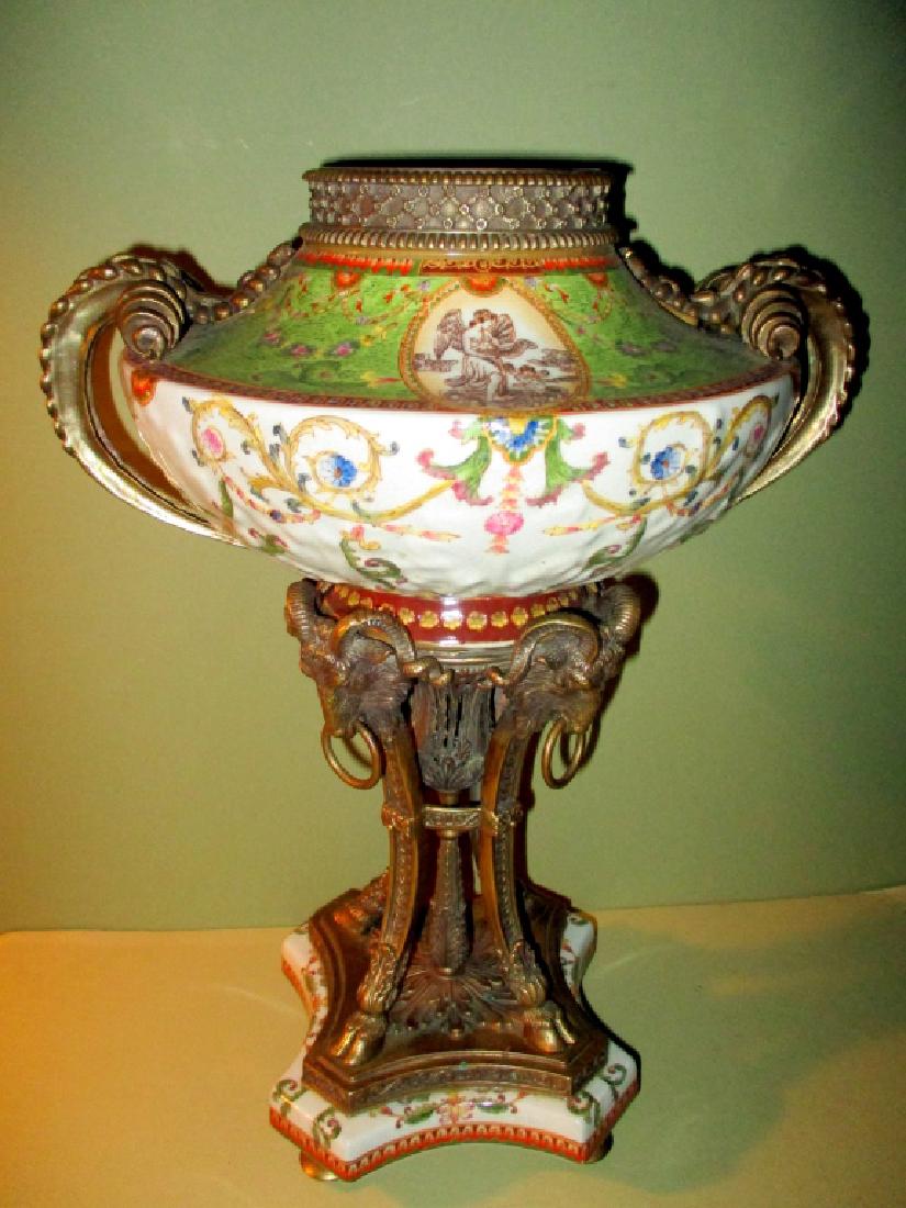 Porcelain and Bronze Mounted Oil Lamp Font (1 of 1)