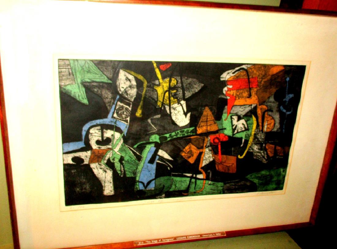 Mid-Century Colored Etching by Leonard Edmundson (1 of 1)