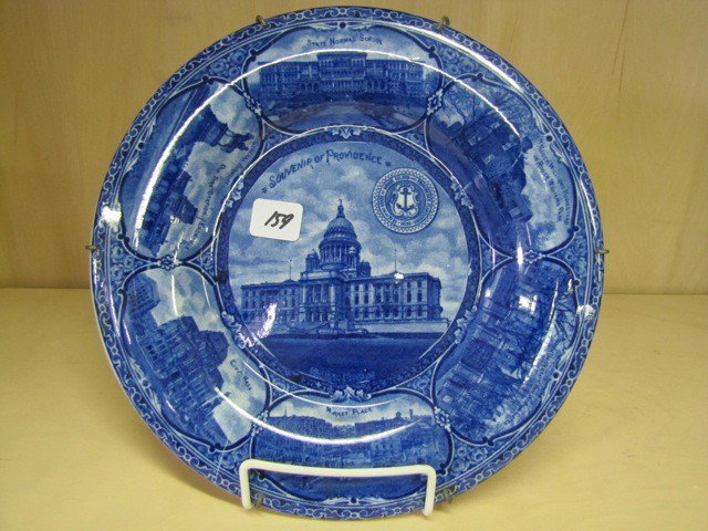 Flow Blue Providence RI 10 plate": Flow Blue Providence RI 10 plate"