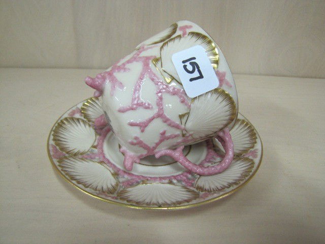 Belleek Shell Tea ware cup and saucer. 2nd BM: Belleek Shell Tea ware cup and saucer. 2nd BM