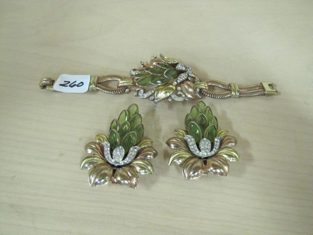 bracelet and earrings, TriFari: bracelet and earrings, TriFari