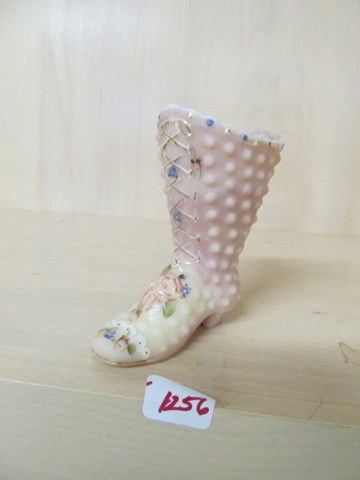 Fenton painted hobnail boot- M. Young: Fenton painted hobnail boot- M. Young