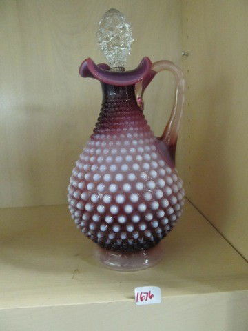 Fenton plum opal hobnail decanter: Fenton plum opal hobnail decanter