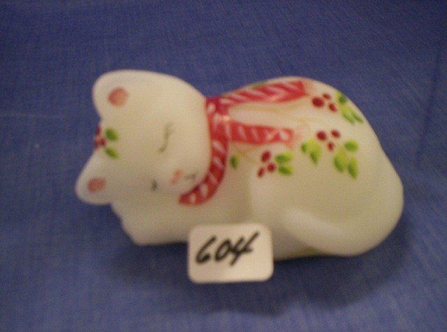 Fenton Christmas mouse and cat: Fenton Christmas mouse and cat