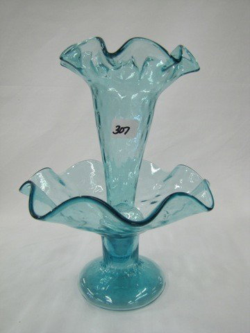Ice blue single lily epergne: Ice blue single lily epergne