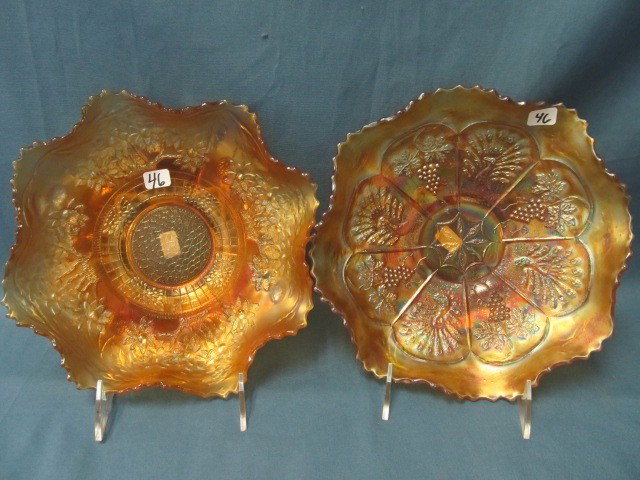 mari. Orange Tree & Peacoc & Grape 8-ruffled bowls.: mari. Orange Tree & Peacoc & Grape 8-ruffled bowls.