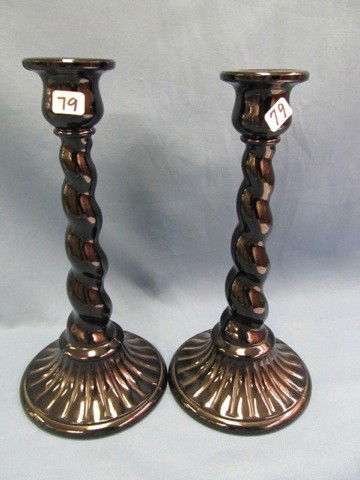 pair of candlesticks-10" ebony twist: pair of candlesticks-10" ebony twist
